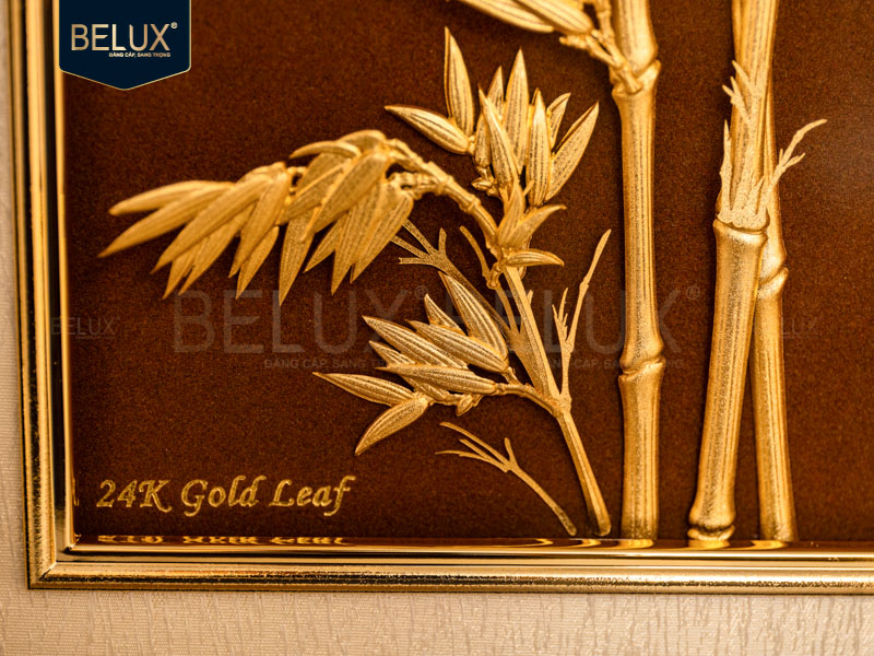 Tranh Cây Tre Dát Vàng 24k 25x32cm